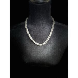 Men's Women’s Byzantine Chain Necklace Stainless Steel Heavy Link Silver 20”